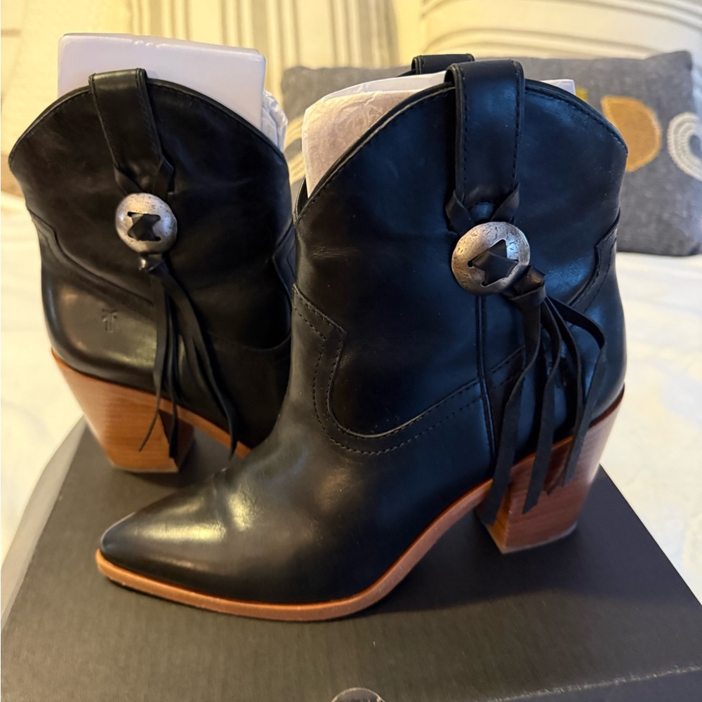 Frye Faye Concho black leather boots. Super adorable and comfortable.